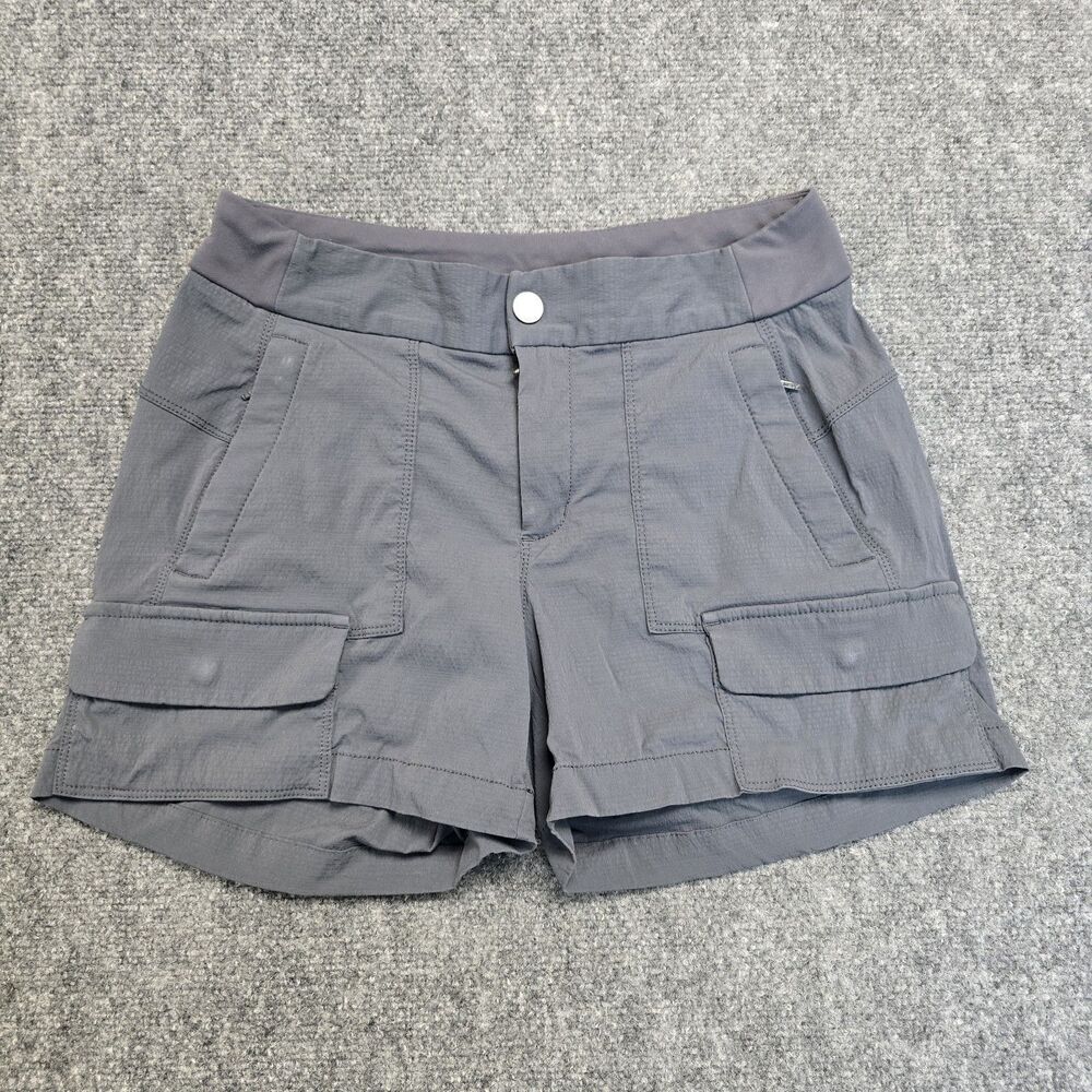 Athleta Shorts Womens 4 Gray Trekkie Cargo Ripstop Nylon Hiking Athletic Sport